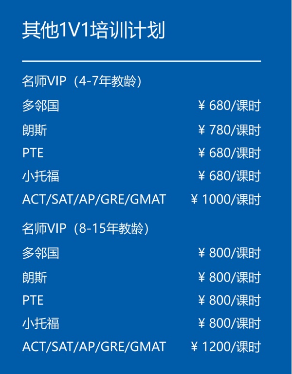 其他1V1培训计划